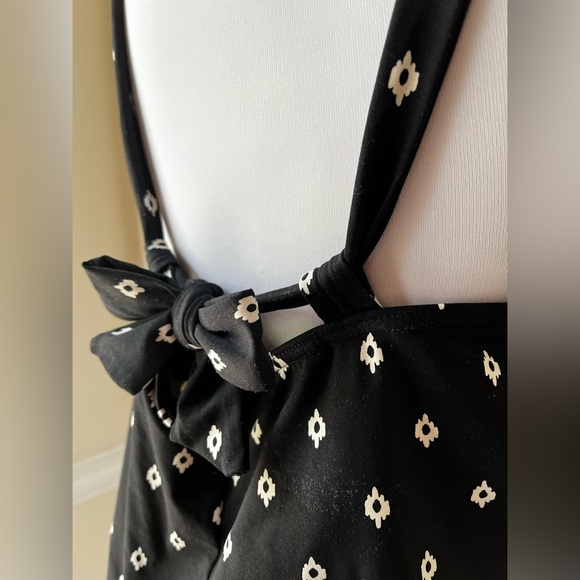 Lands End Tankini Black White Size 14 D Small Diamond Pattern Adjustable Strap - Picture 13 of 15